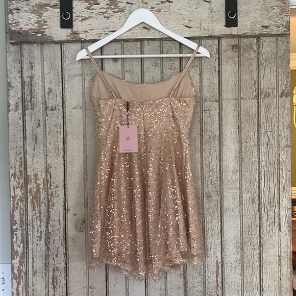 Hello Molly Sequin Rose Gold Dress - Picture 3 of 5